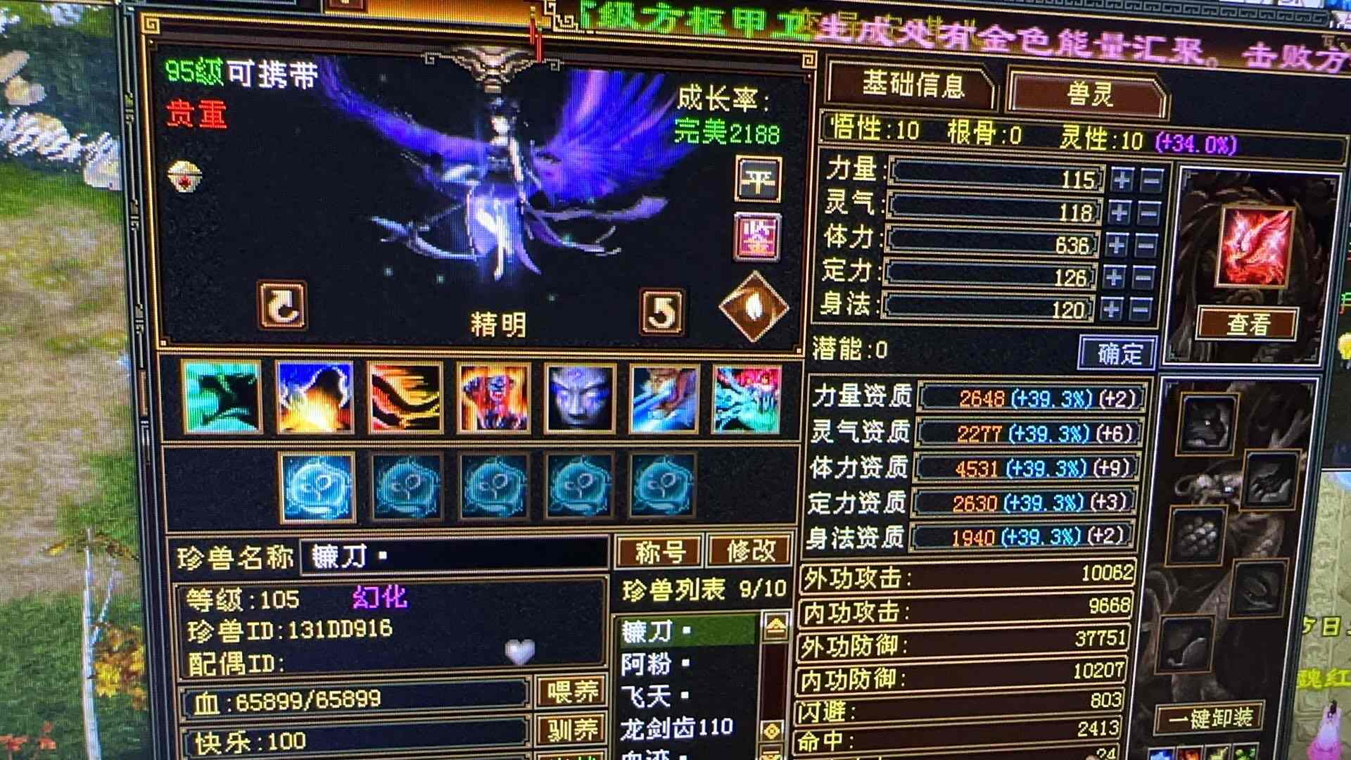 携带等级:95级 | 等级:105 | 悟性10 | 灵性10 | 最高资质:4521 | 【逆光代售宝宝交易全免手续费】商品图片