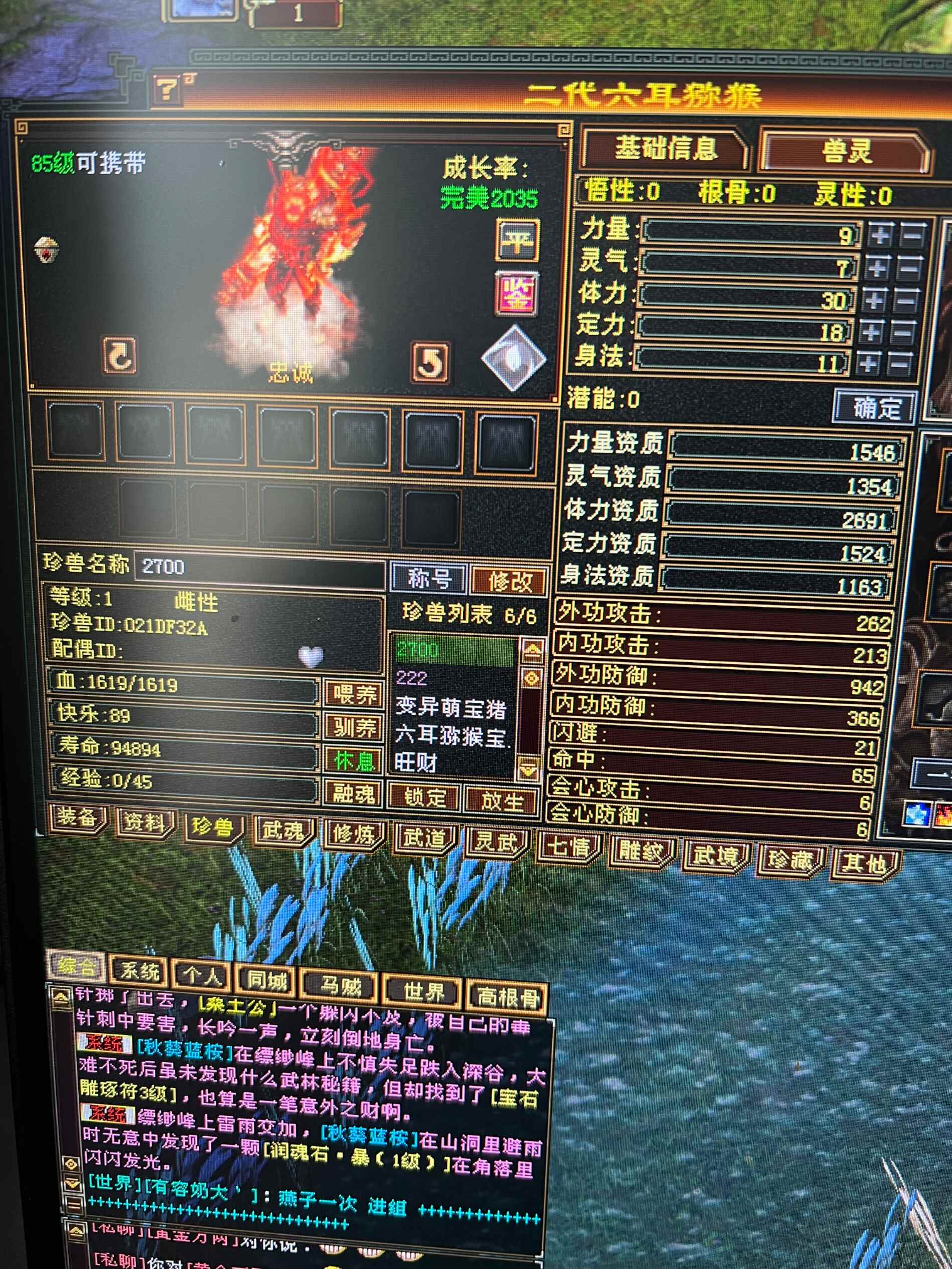 携带等级:85级 | 等级:1 | 悟性0 | 灵性0 | 最高资质:2691 | 【逆光代售宝宝交易全免手续费】商品图片